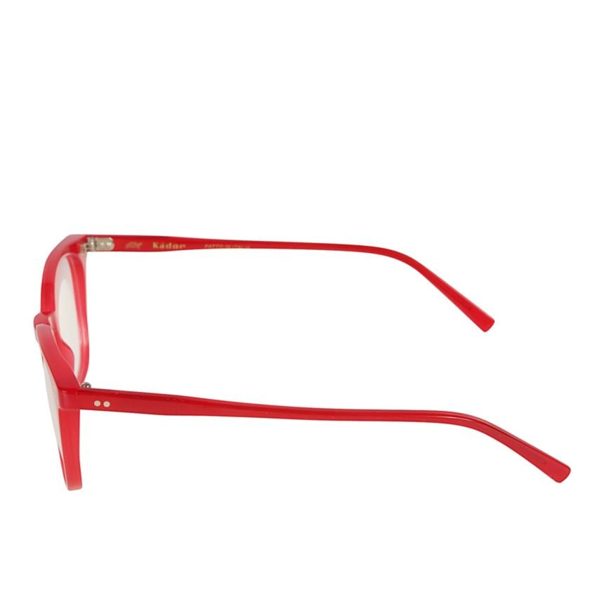 Kador Quadro/N Translucent Red Square Frame Eyeglasses With Metallic Rivets