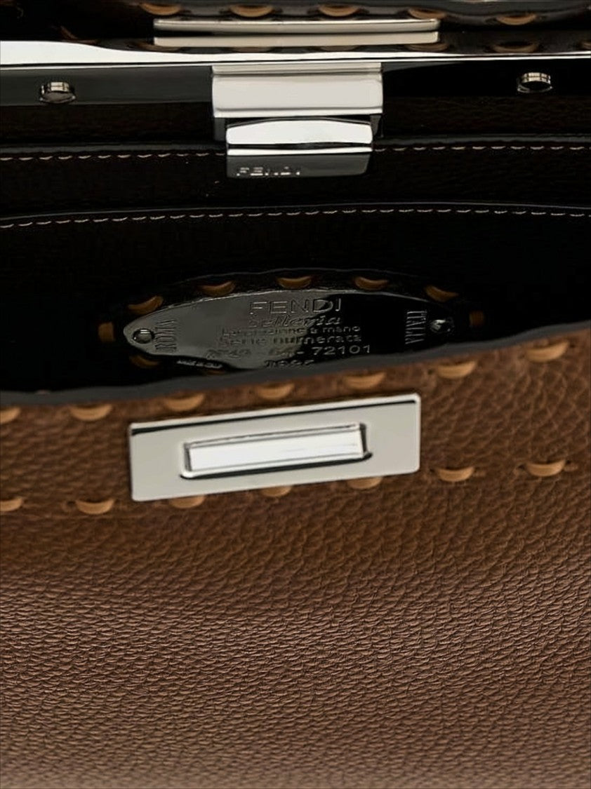 Fendi Trapezoidal Calf Leather Shoulder Bag