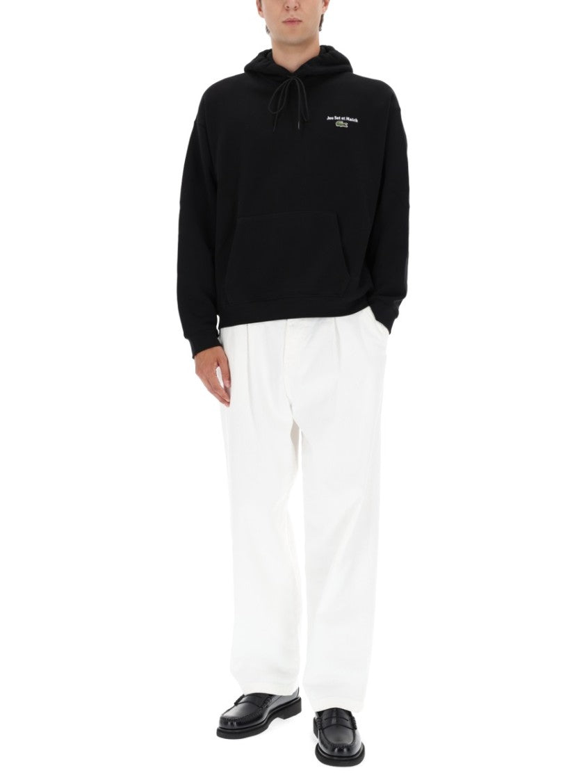 Lacoste Cotton Hoodie With Adjustable Drawstring