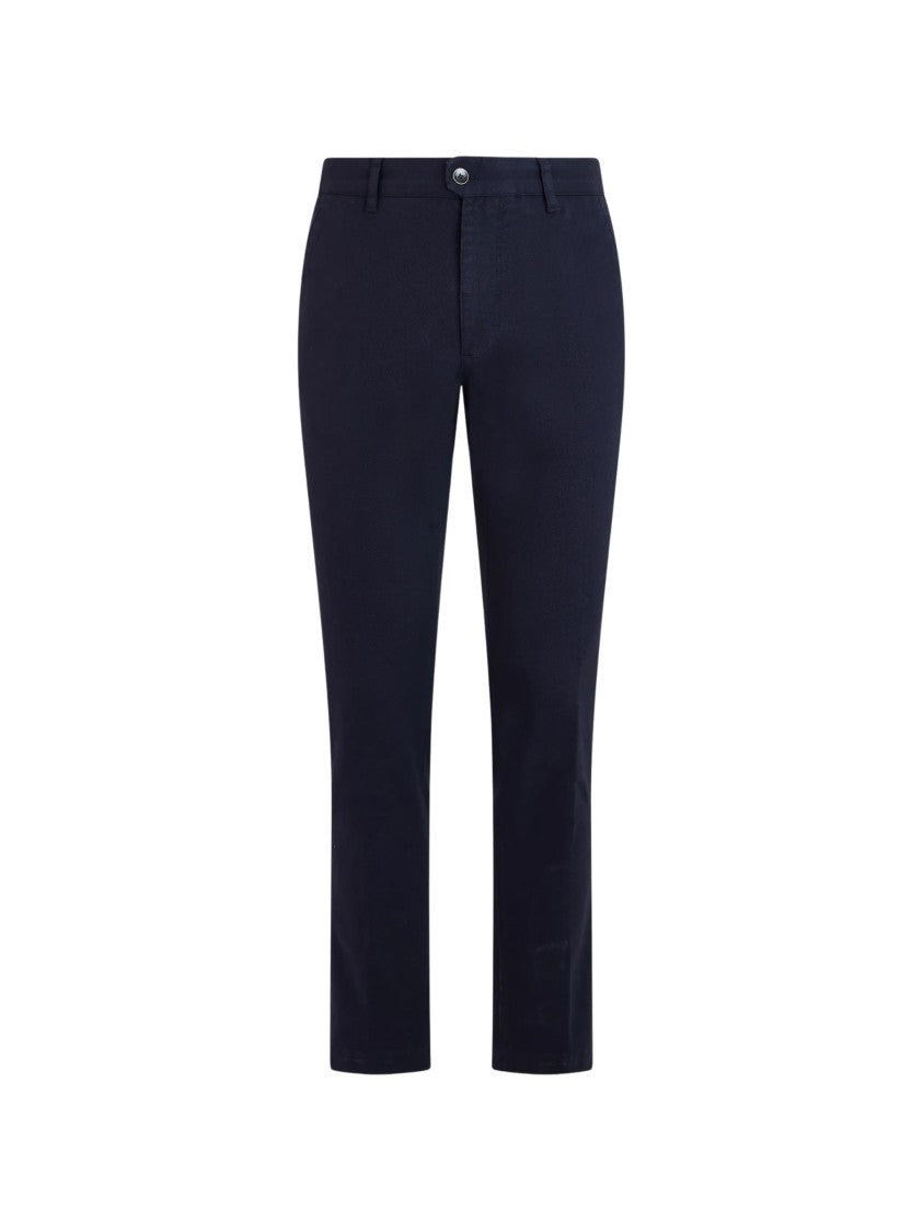 Incotex Straight-Leg Twill Pants With Button And Zip Fastening