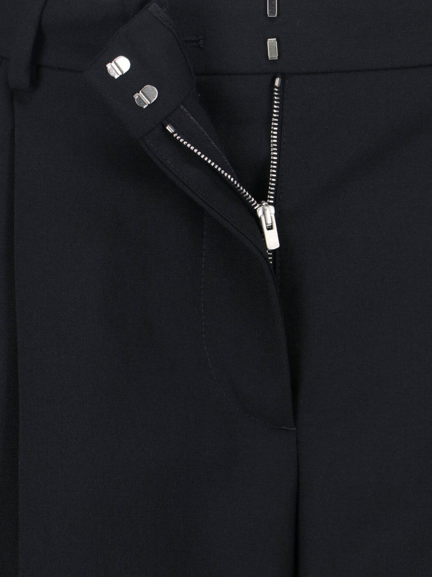 Stella Mccartney Black Tailored Wool Satin Stripe Trousers