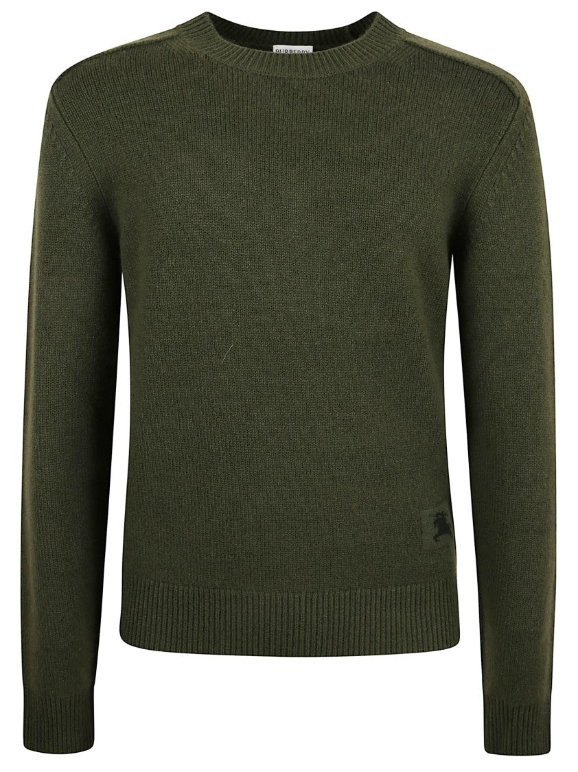 Burberry Crew-Neck Cashmere Sweater With Equestrian Knight Design