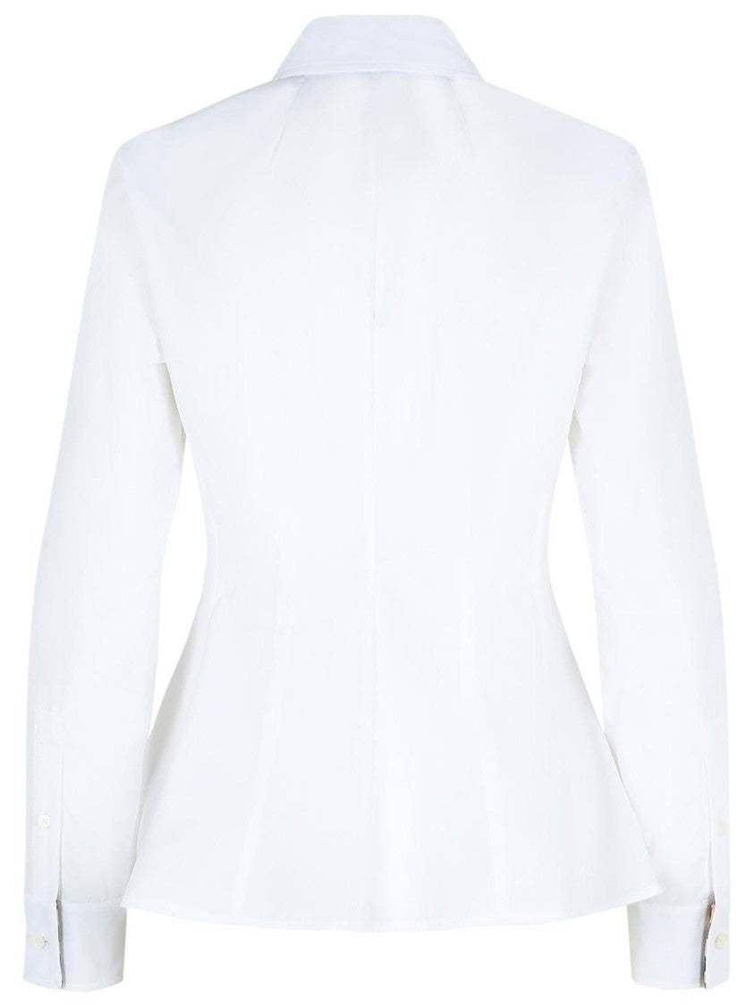 Burberry Tailored White Shirt With Structured Collar And Button-Down Front