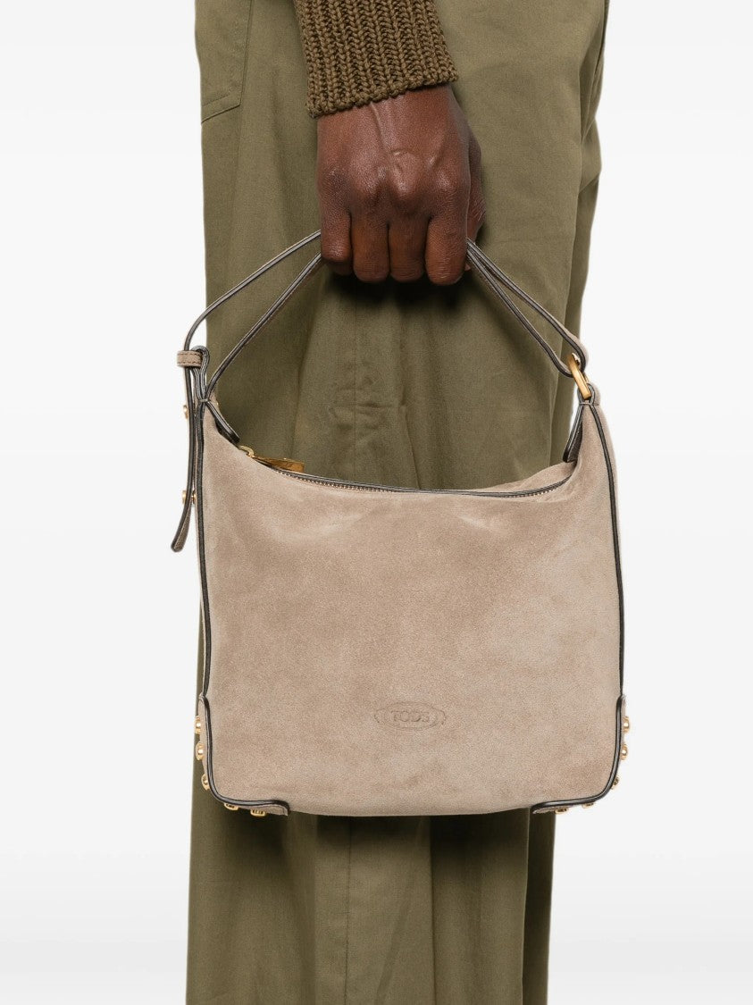 Tod's Rectangular Suede Mini Shoulder Bag With Adjustable Strap