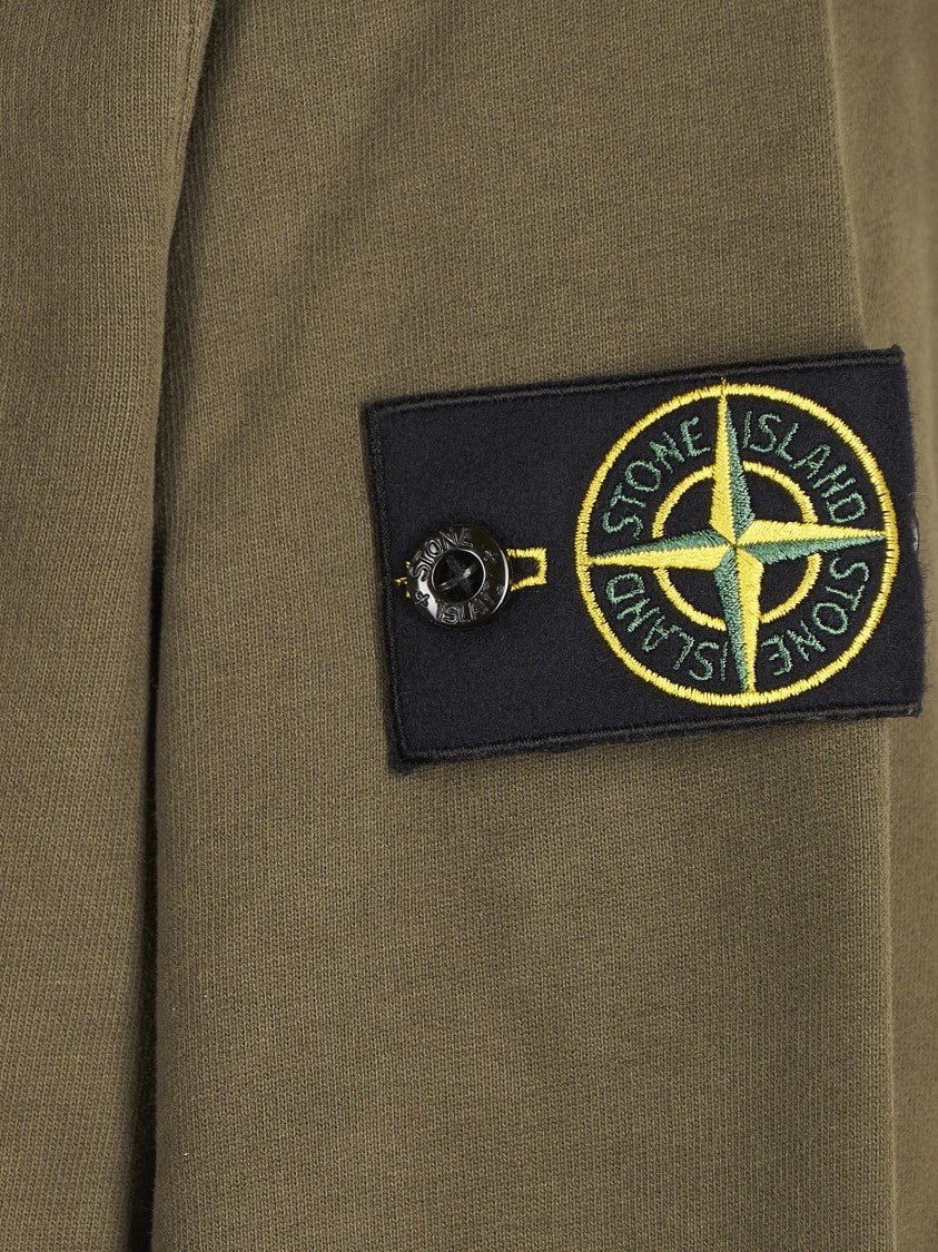 Stone Island Relaxed Fit Zip-Up Hoodie With Distinctive Logo Patch