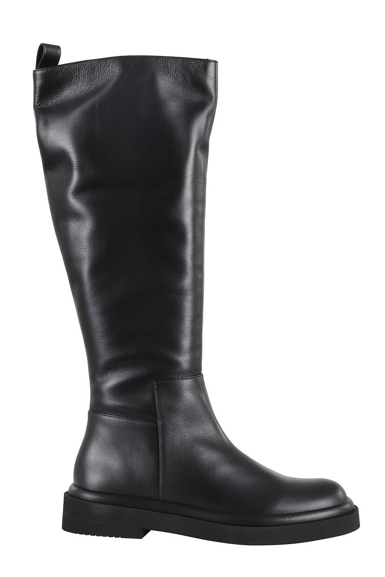 Paloma Barceló Selma Mid-Calf Black Leather Boot