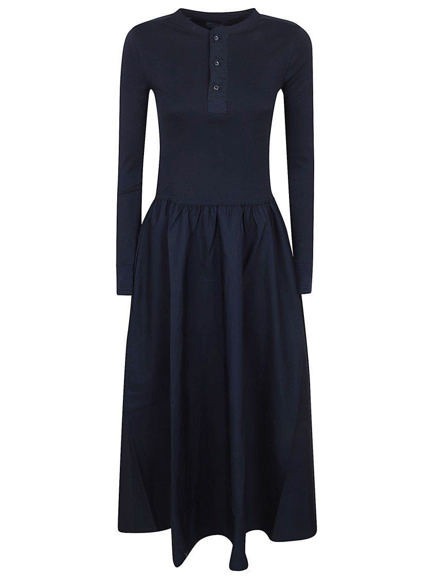 Polo Ralph Lauren Knit Top With Flowing Woven Skirt Dress