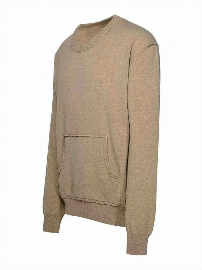 Maison Margiela Relaxed Fit Cashmere-Wool Blend Sweater With Kangaroo Pocket
