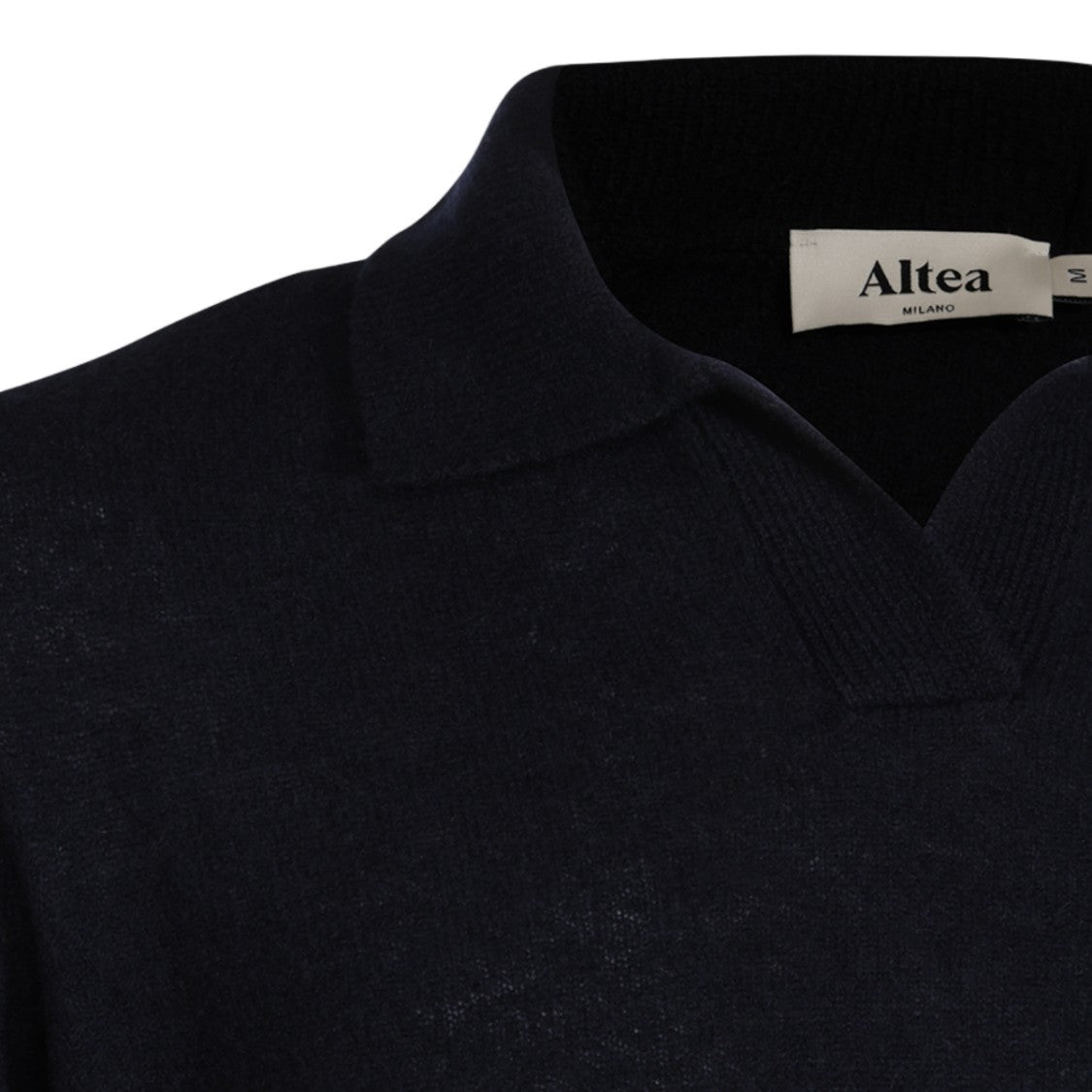 Altea Fine-Knit Sweater With V-Notch Neckline And Ribbed Detailing