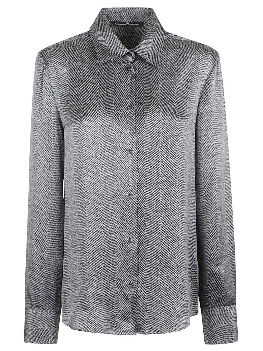 Ermanno Scervino Pure Silk Shirt With Classic Collar