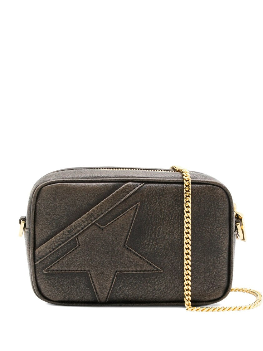 Golden Goose Rectangular Leather Mini Star Bag With Textured Finish