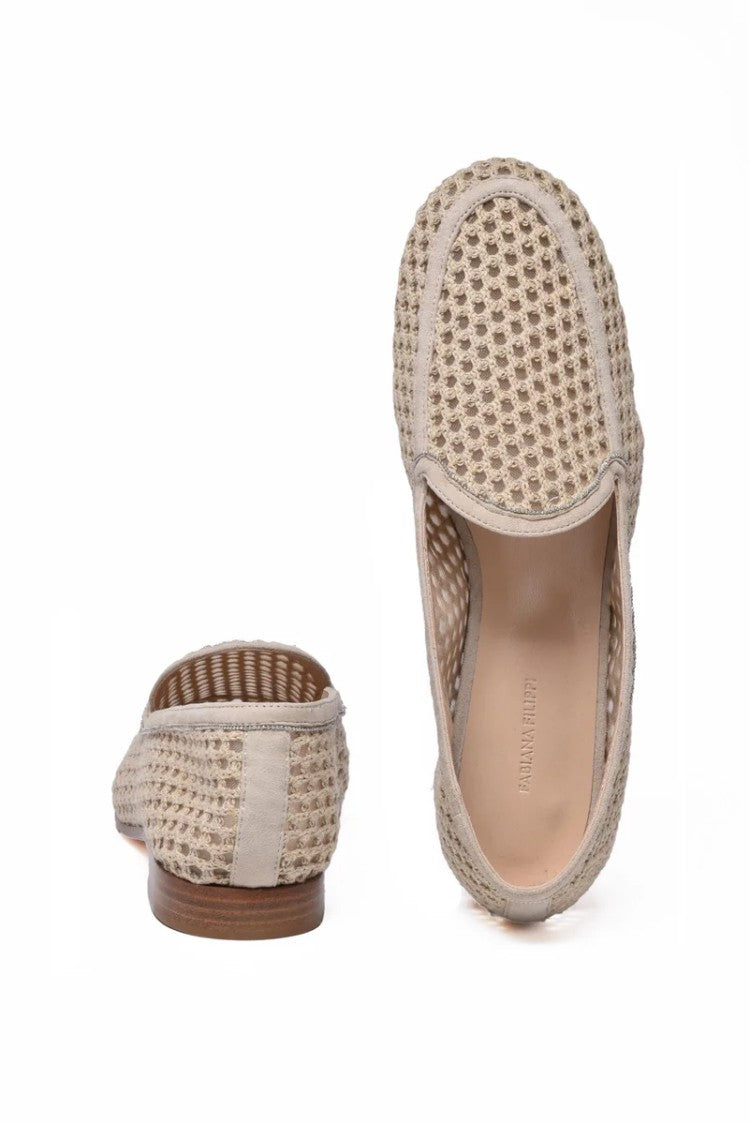 Fabiana Filippi Rope Moccasin Suede - Beige