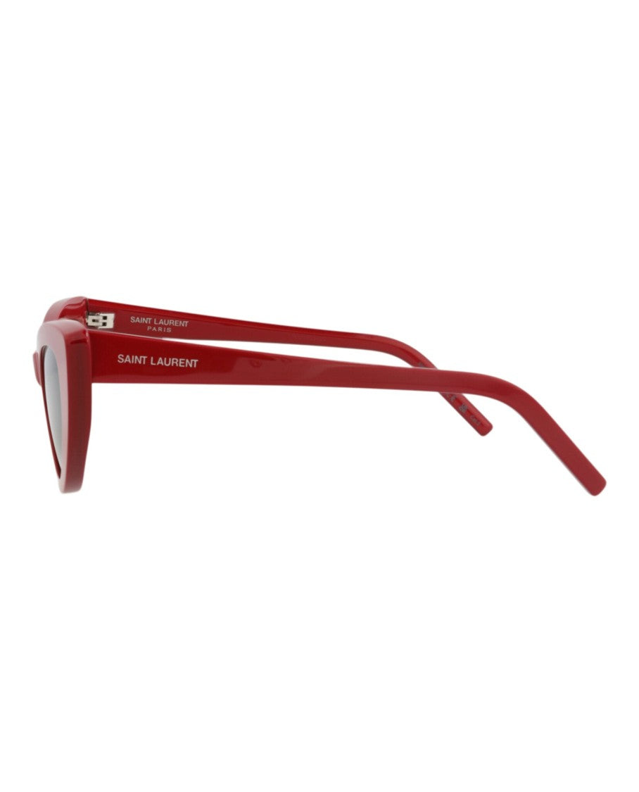 Saint Laurent Glossy Cat Eye Sunglasses In Recycled Acetate