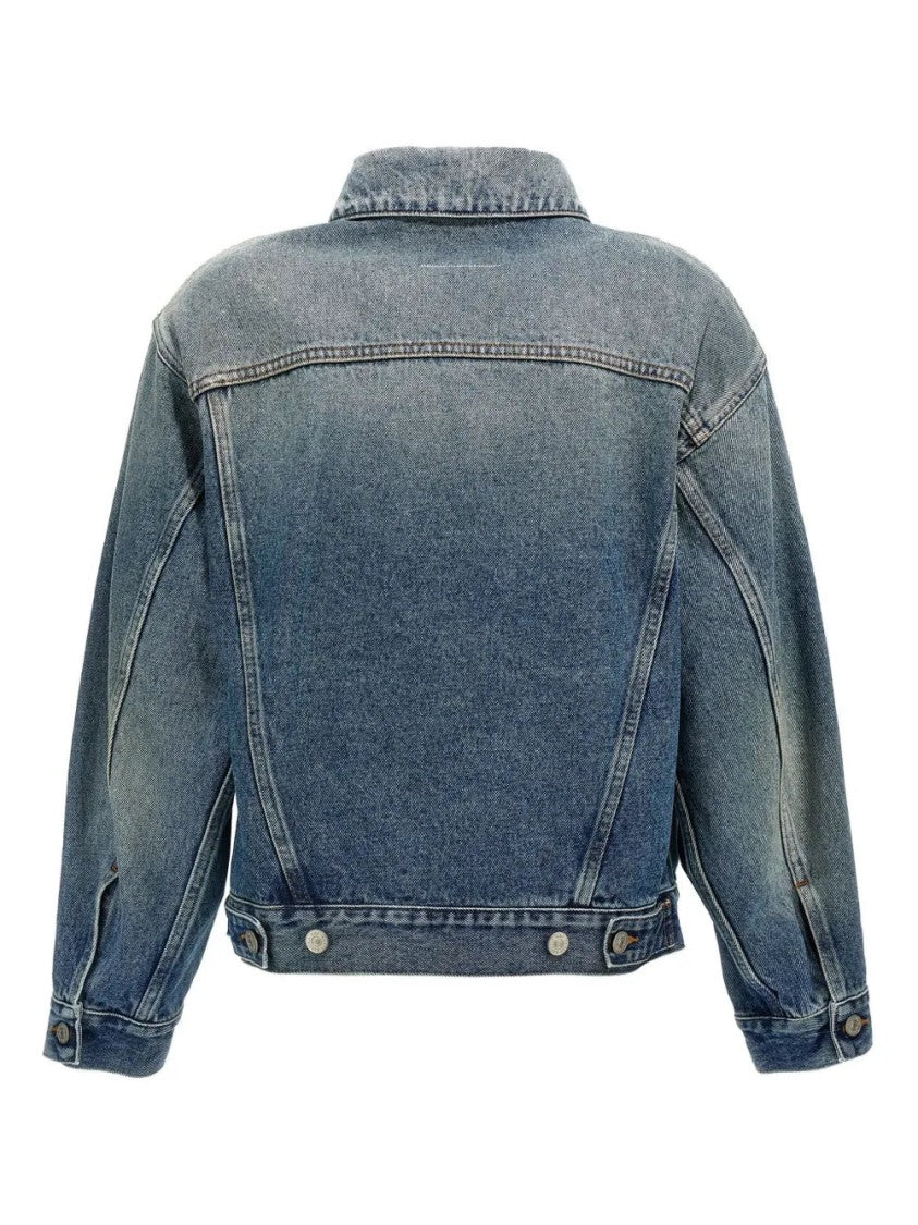 Mm6 By Maison Margiela Cut-Out Denim Jacket