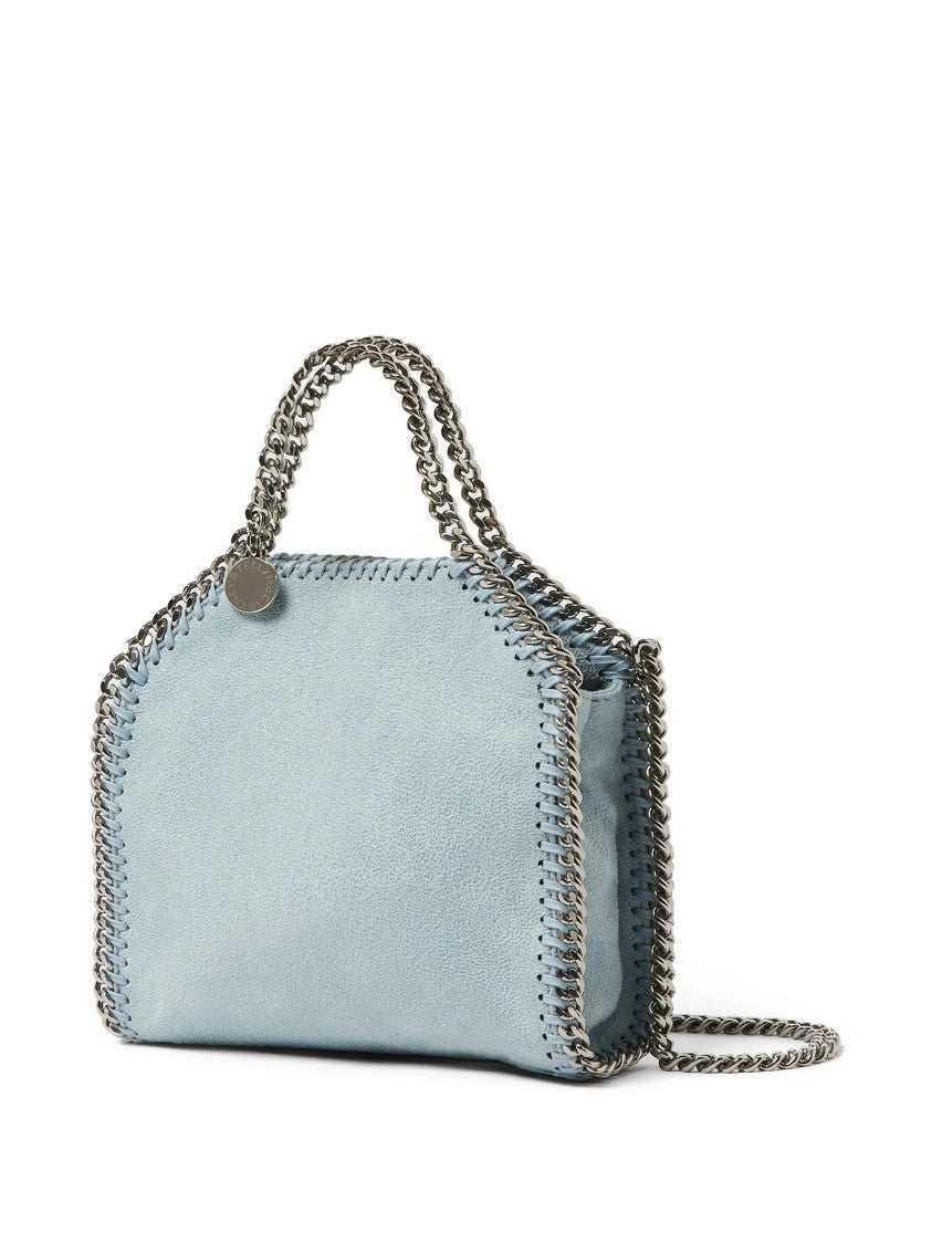 Stella Mccartney Soft Polyester Structured Shoulder Bag With Silver Chain Detail