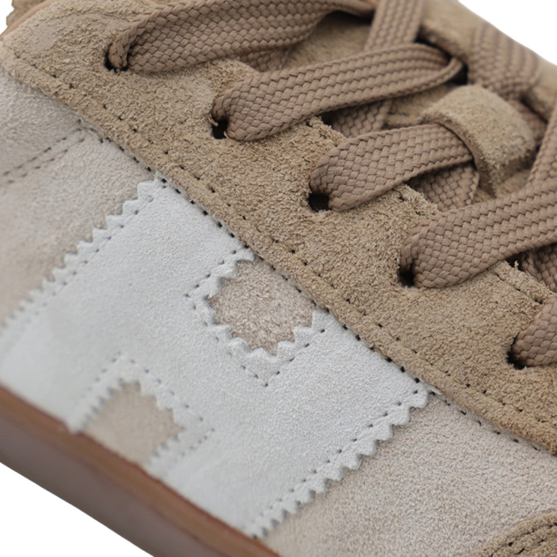 Hogan Beige Suede Sneakers With Contrasting White Logo