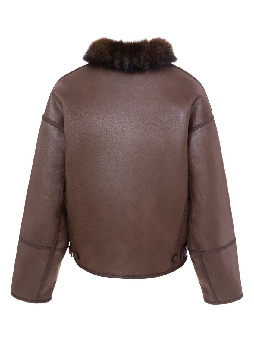 Urbancode Cropped Reversible Coat With Luxurious Fur And Leather Textures