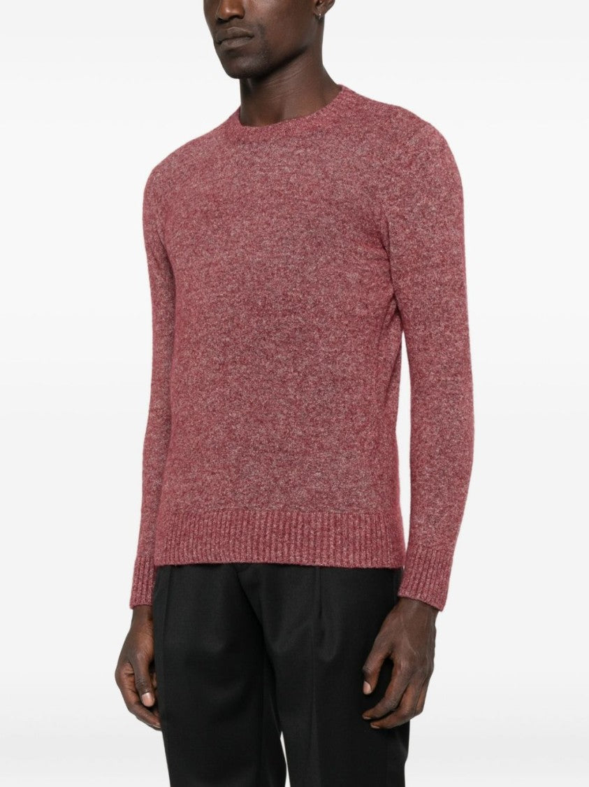 Kangra Textured Knit Red Sweater