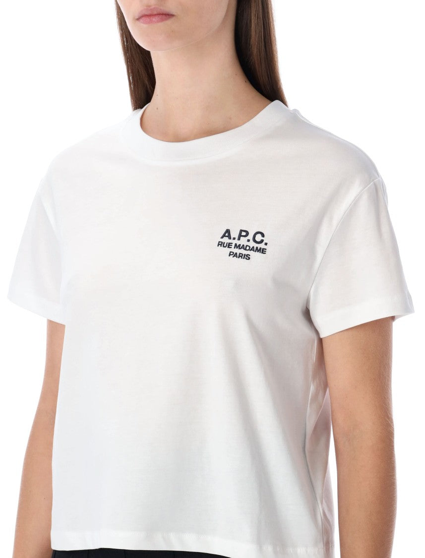 A.P.C. Boxy Fit Organic Cotton T-Shirt With Ribbed Neckline
