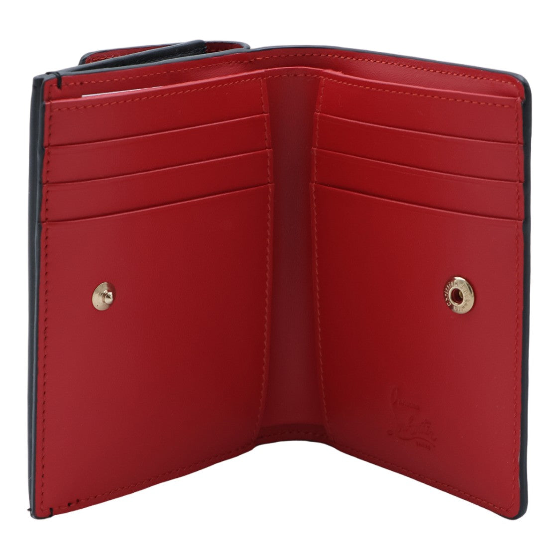 Christian Louboutin Black Gold-Clasp Compact Wallet