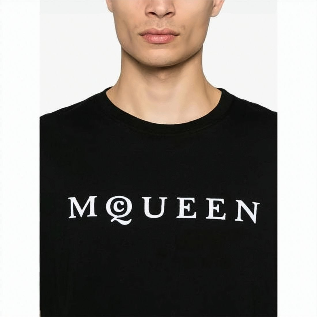 Alexander Mcqueen Black Short-Sleeve T-Shirt With Bold Logo Print