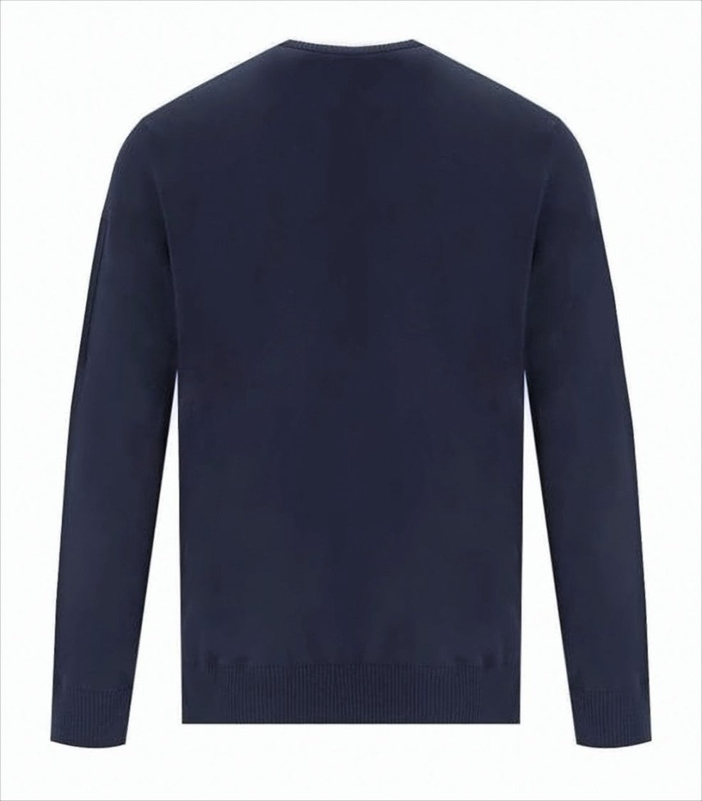 C.P. Company Deep Navy Crew Neck Sweater With Distinctive Logo Patch