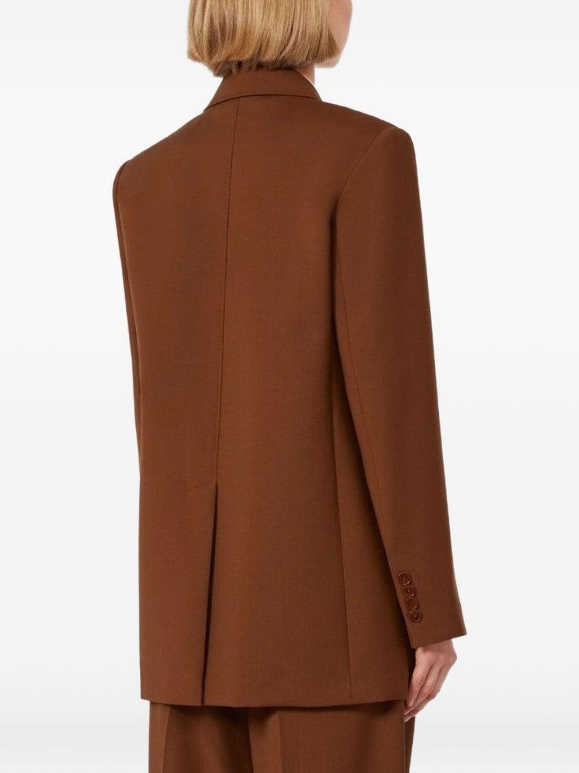 Max Mara Chocolate Virgin Wool Tailored Jacket