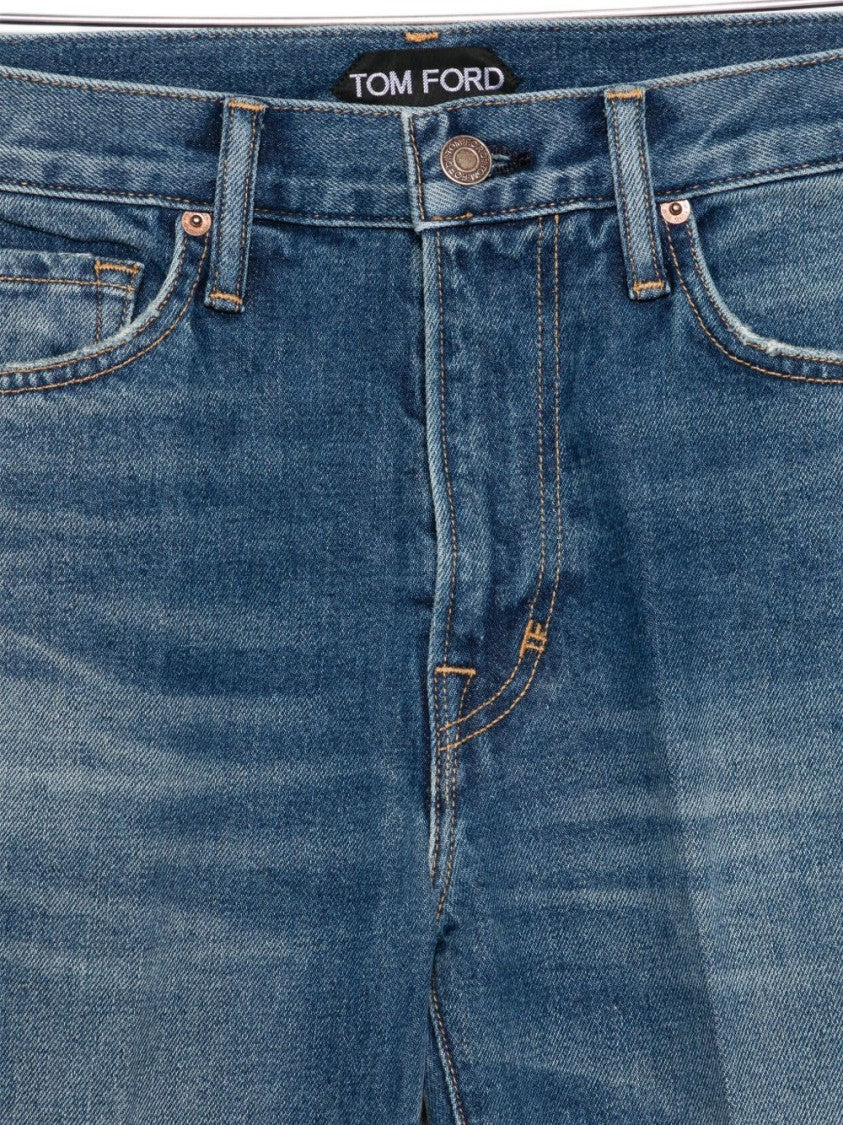 Tom Ford Flared Denim Jeans With Stonewashed Finish