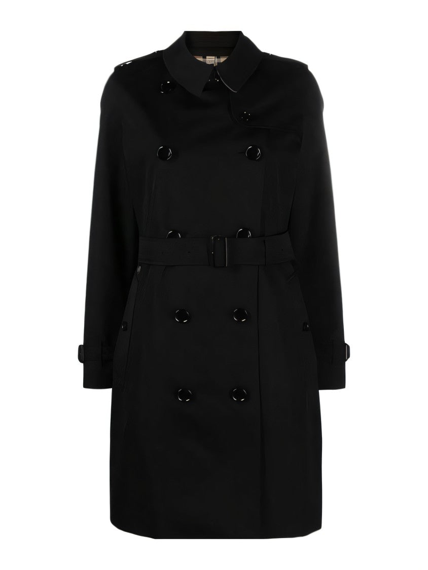 Burberry Double-Breasted Cotton Trench Coat With Belted Waist