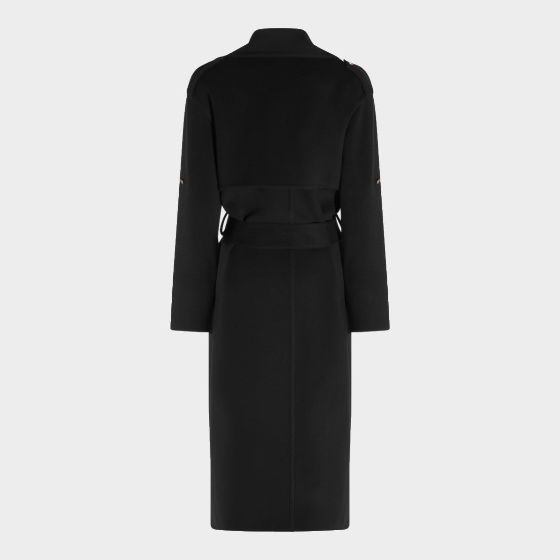 Alberta Ferretti Double-Breasted Black Coat With Gold Accents And Tailored Silhouette