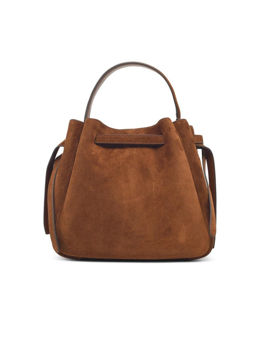 Tory Burch Romy Small Suede Bucket Bag - Brown