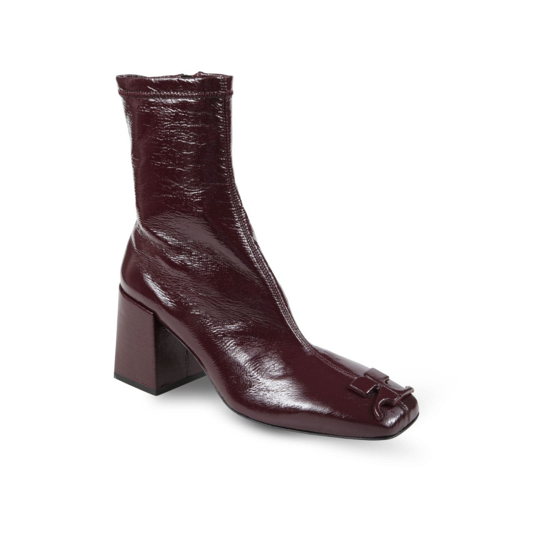 Courrèges Patent Block-Heel Ankle Boots