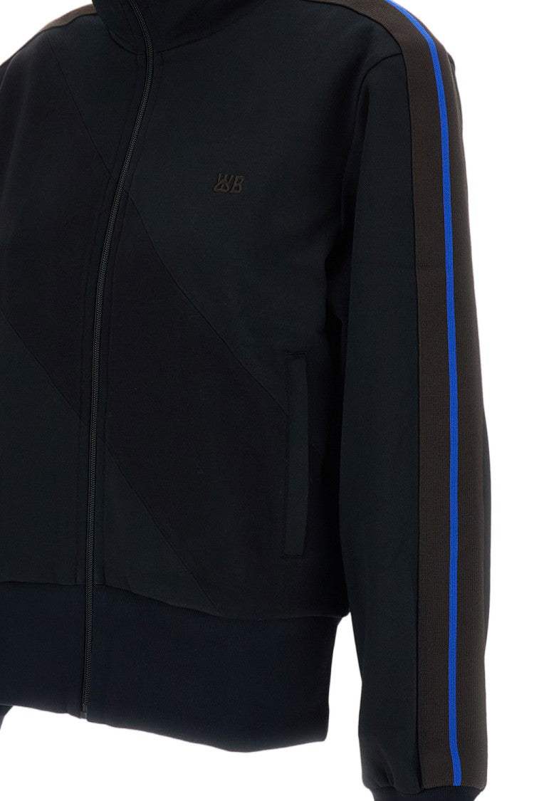 Wales Bonner Black Form Two-Tone Stripe Technical Jersey Track Top