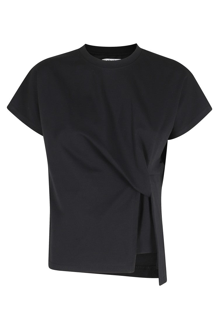 La Piscine Black Knot Side-Slit Crewneck Polyester-Blend T-Shirt