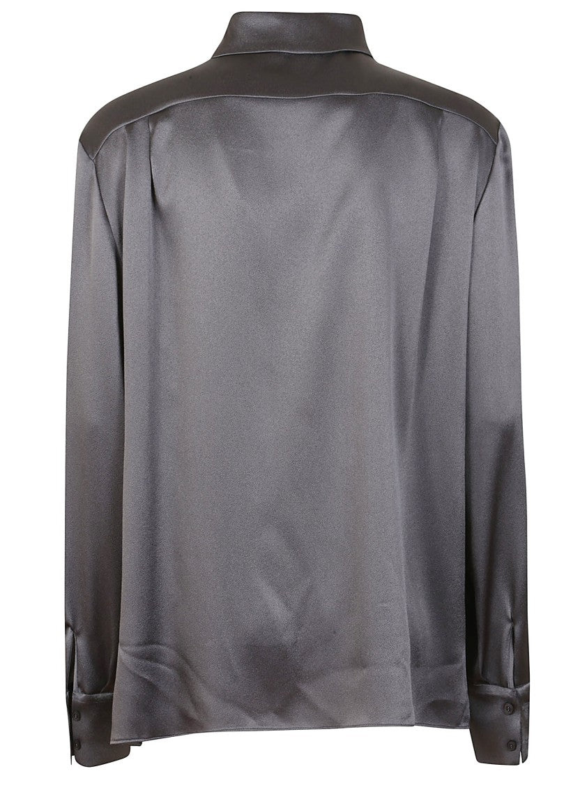 Alberta Ferretti Grey Acetate Shirt With Classic Collar