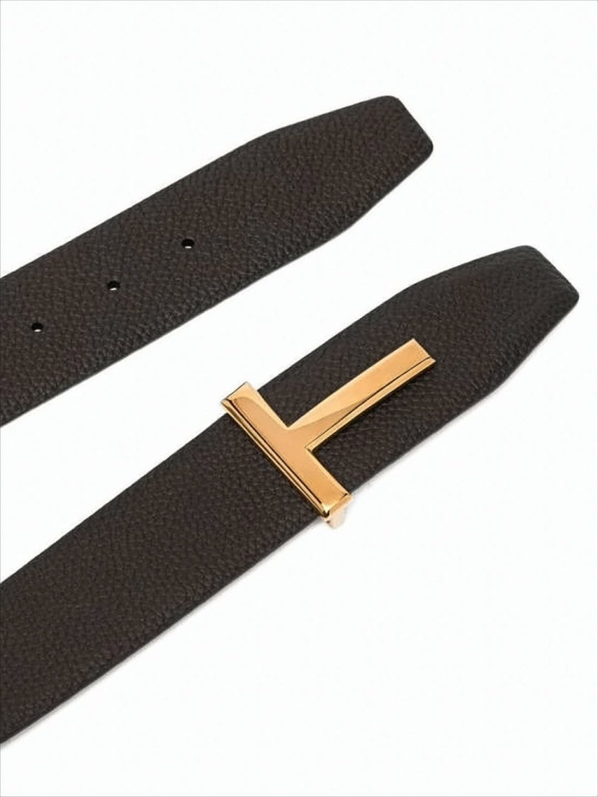 Tom Ford Textured Black Calf Leather Belt