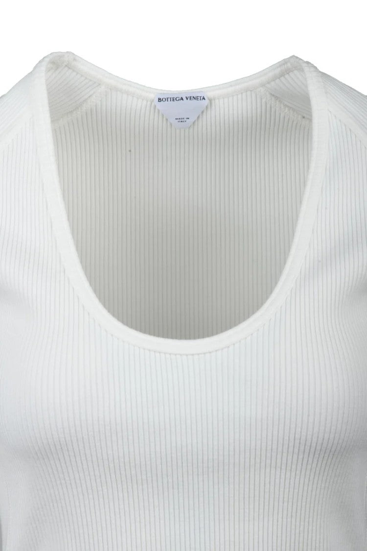 Bottega Veneta Shaped Rib-Knit Top - White