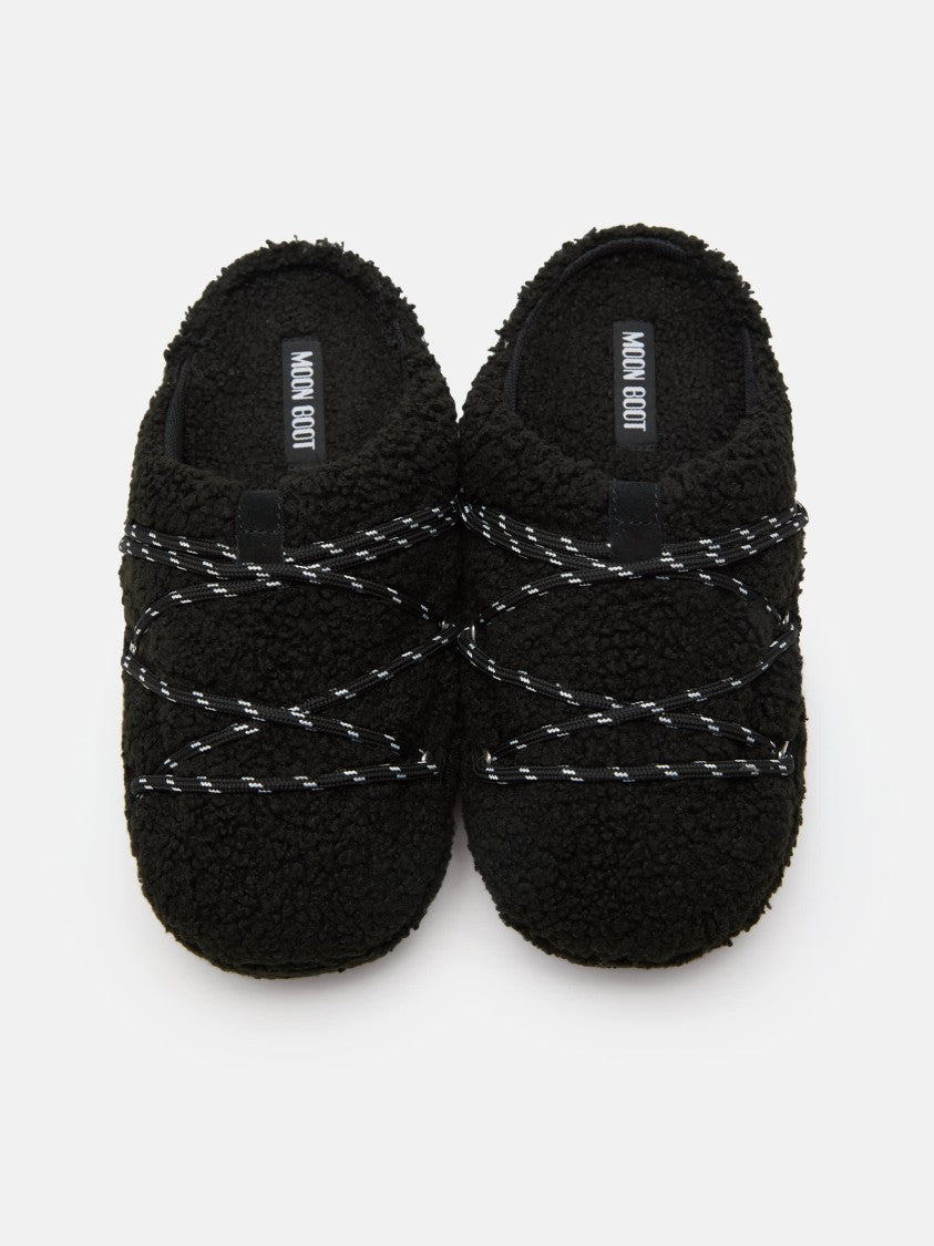 Moon Boot Black Teddy Slippers