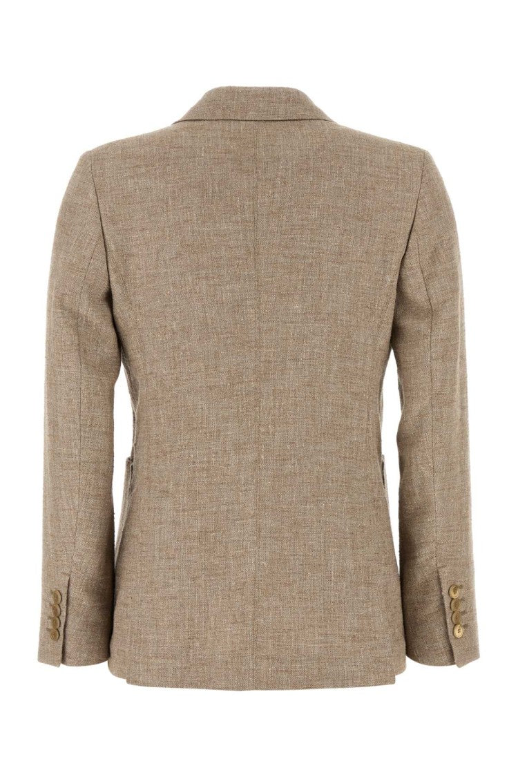 Max Mara Cappuccino Linen Blend Targa Blazer