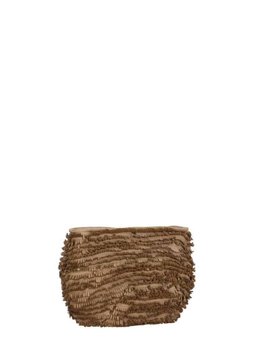 Majo Baia Del Silenzio Bag With Micro Fringe Texture