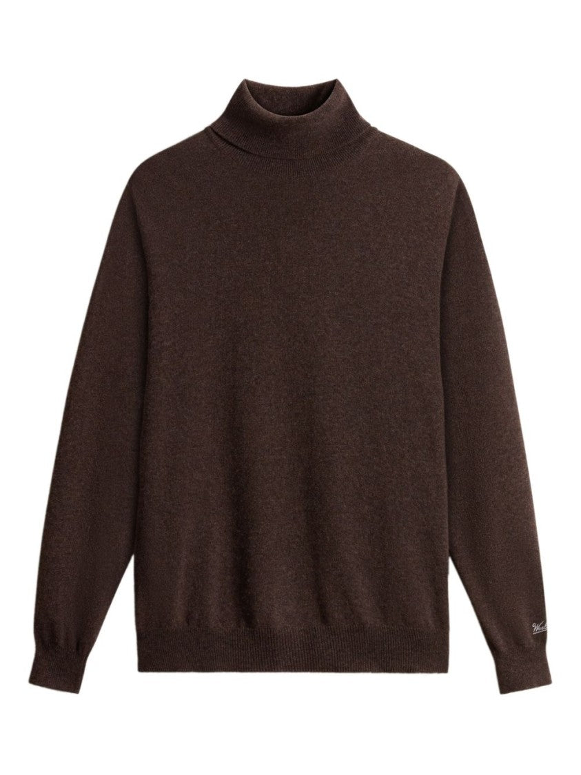 Woolrich High Neck Brown Wool Sweater