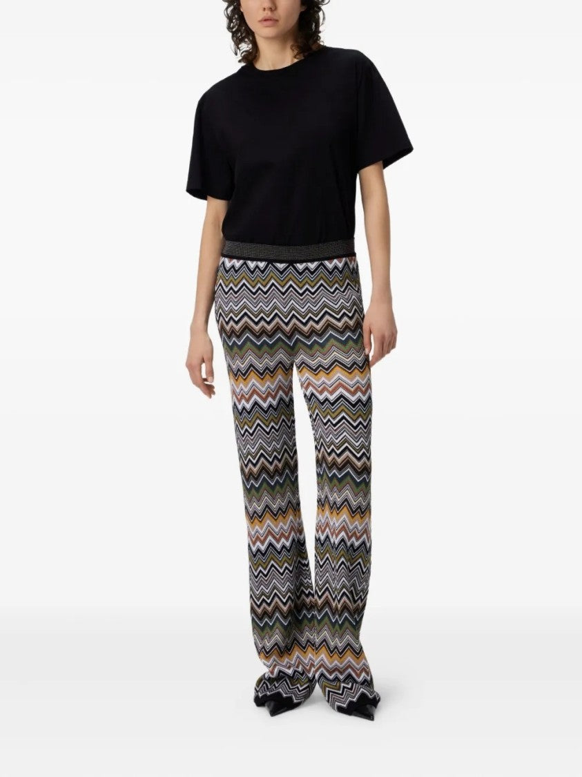 Missoni Wide-Leg Trousers With Vibrant Zigzag Pattern