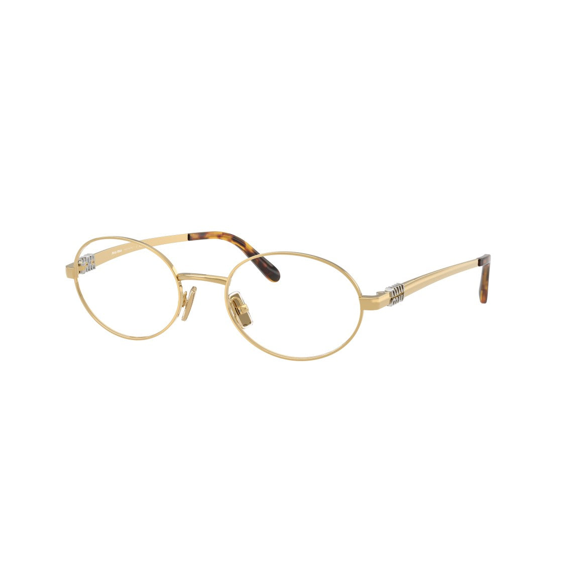 Miu Miu 0Mu 50Zv Polished Gold Oval Eyeglasses