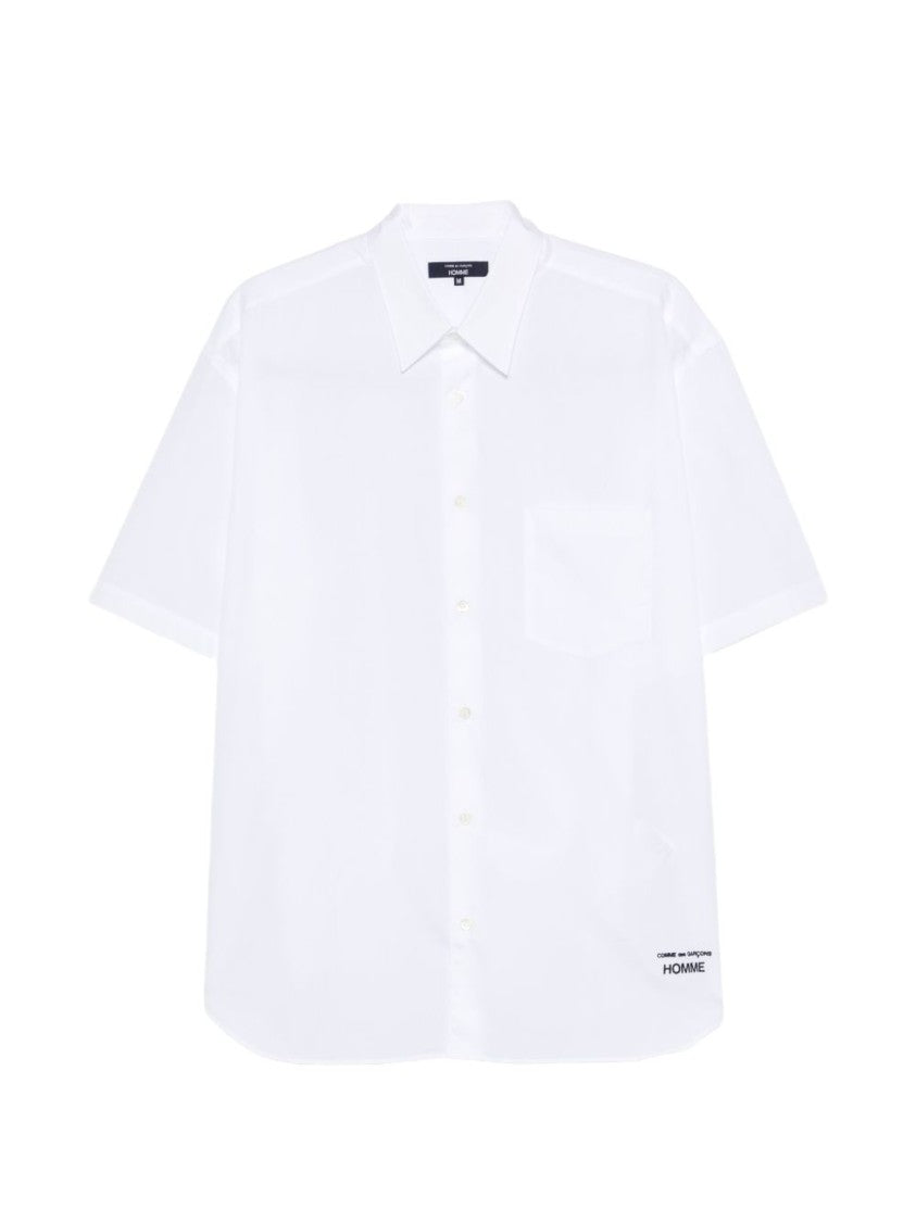 Comme Des Garçons Short-Sleeve White Casual Logo Shirt