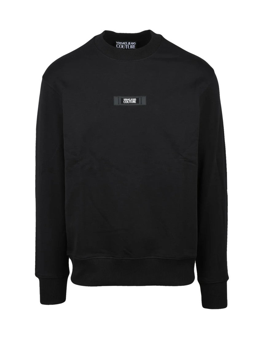 Versace Jeans Couture Black Crewneck Cotton Sweatshirt
