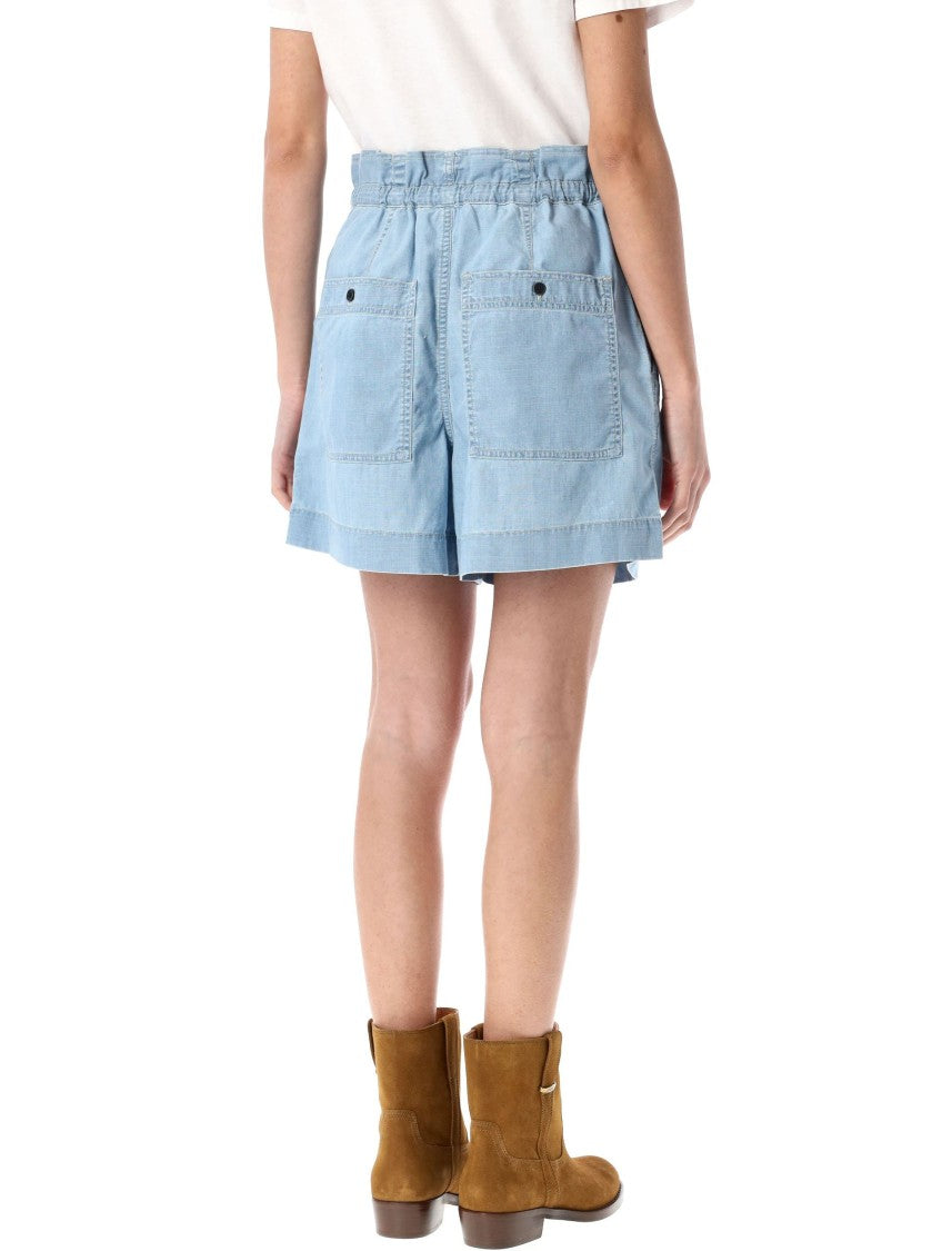Isabel Marant Étoile Relaxed Fit Cotton Chambray Valdina Shorts