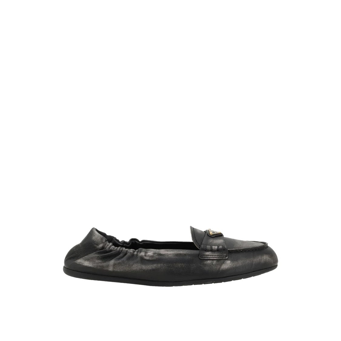 Prada Vintage-Effect Leather Loafers