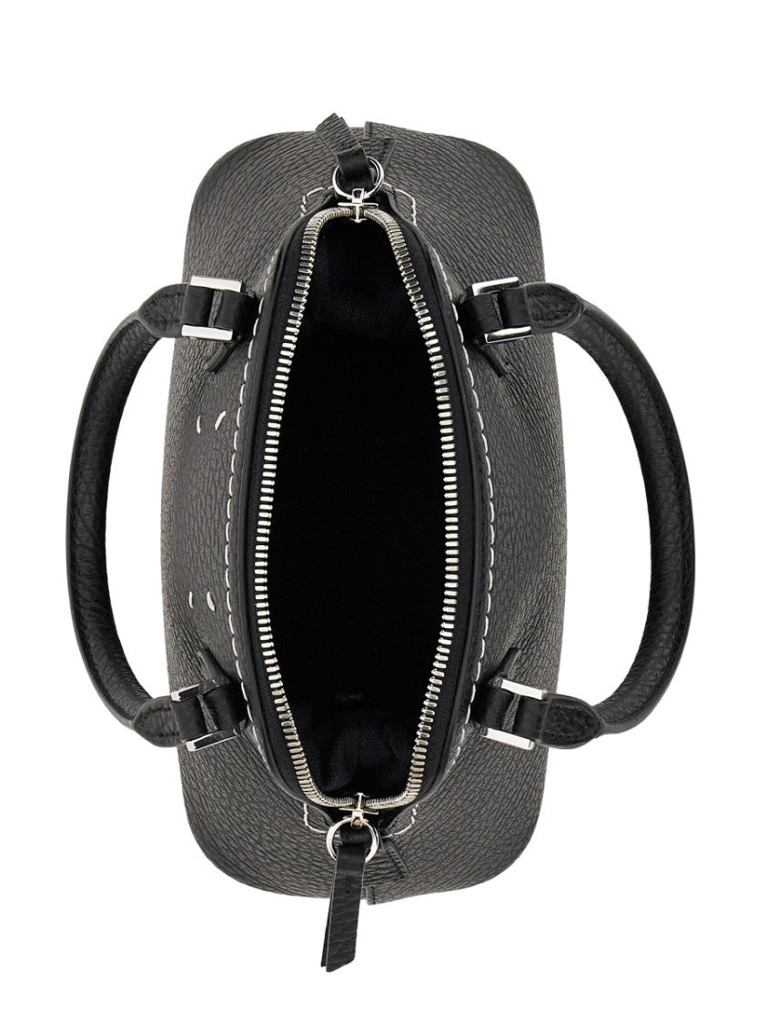 Maison Margiela Structured Textured Handbag With Detachable Chain Strap