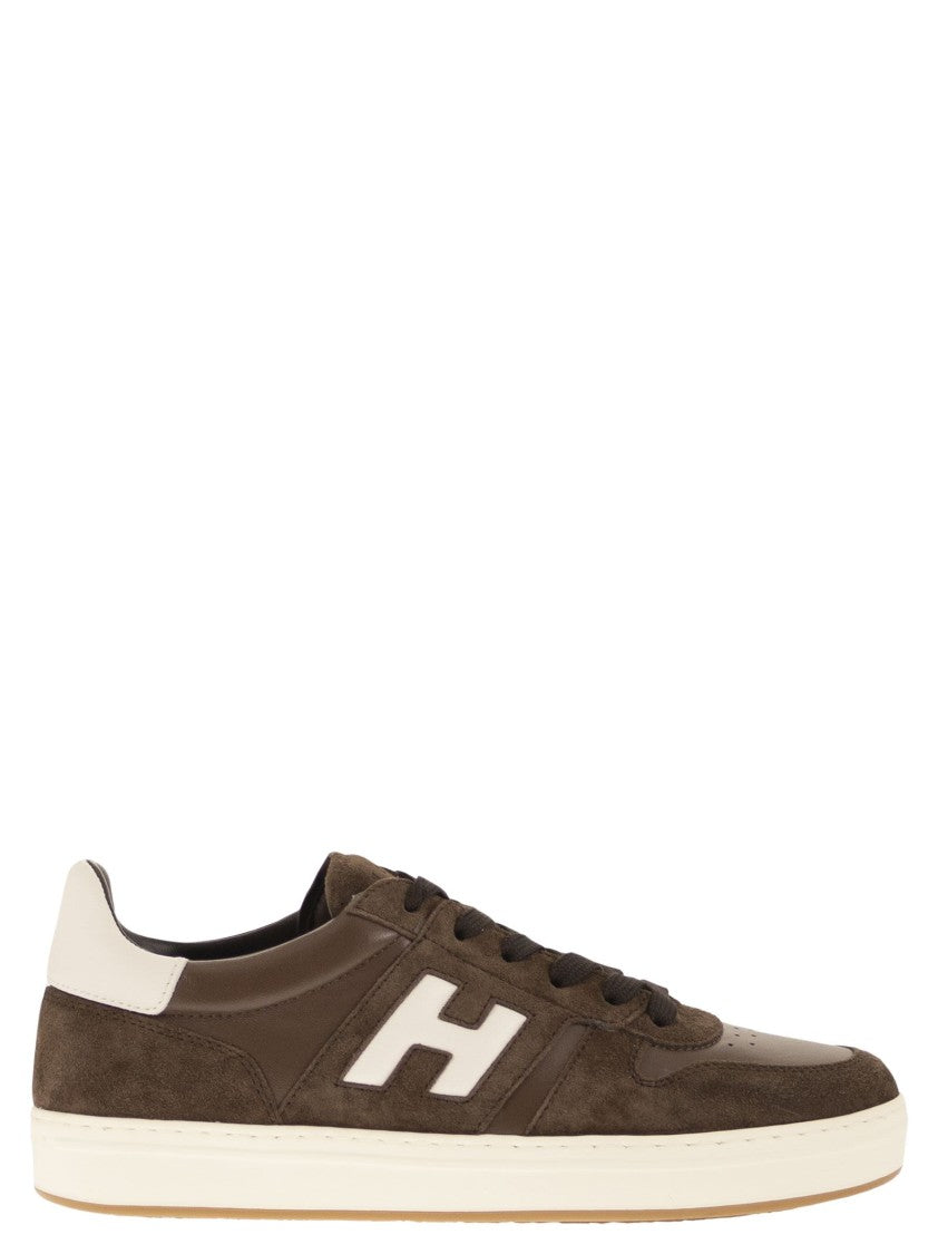 Hogan H668 - H-Tv Leather And Suede Trainers