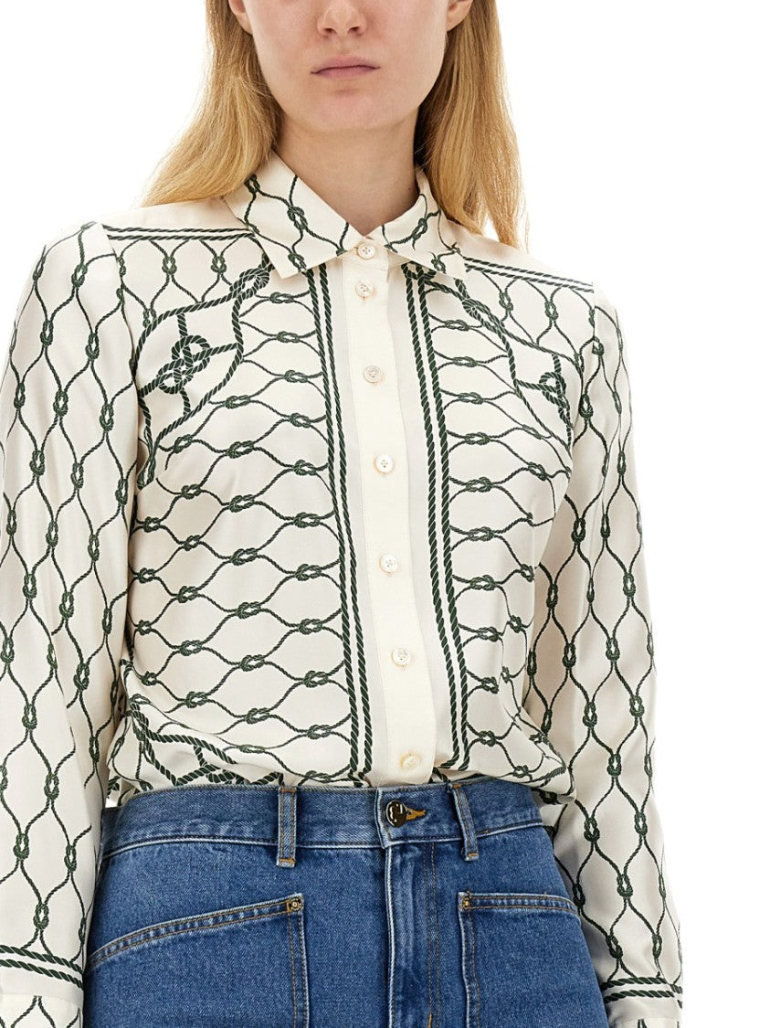 Tory Burch Printed Silk Twill Shirt